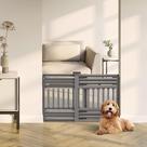 Dog Gate IRIS USA Plástico Expansível Portátil 24-39 cm Cinza
