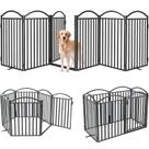 Dog Gate Malier Metal Freestanding com porta de 32 cm de altura preta