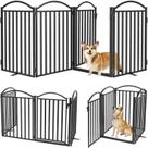 Dog Gate Malier Metal independente com porta de 81 cm H 4 painéis