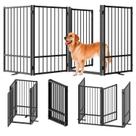 Dog Gate Snuowu 91cm, dobrável, de metal, independente, 4 painéis Dog Gate Snuowu 91cm, dobrável, de metal, independente, 4 painéis