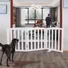 Dog Gate ZJSF de madeira dobrável 61x61x61 cm 3 painéis brancos