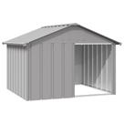 Dog House vidaXL Aço Galvanizado Durável Cinza à Prova de Intempéries