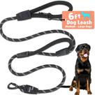Dog Leash Roam Gear de 6 pés com 2 alças acolchoadas para médio/grande