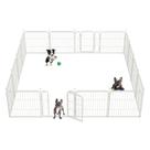Dog Playpen FXW Rollick para qualquer lugar, quintal, trailer, acampamento branco