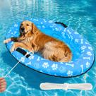 Dog Pool Float Pasara Large 59x39cm, à prova de perfurações, 50 kg, azul