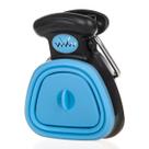 Dog Pooper Scooper dobrável com dispensador de bolsas azul