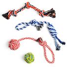 Dog Rope Toy, pacote com 4, dentição de duas orelhas, raça pequena e média Dog Rope Toy, pacote com 4, dentição de duas orelhas, raça pequena e média