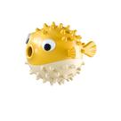 Dog Squeaky Chew Toy Treat Ball Puffer Yellow TPR Dog Squeaky Chew Toy Treat Ball Puffer Yellow TPR