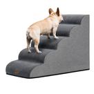 Dog Stairs GoGoBunny Ramp para camas altas, cinza de 5 degraus