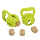 Dog Treat Ball Toy TPR Chew com alça verde para cães