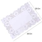 Doilies de Papel Rendado Bandeja Decorada 24 Peças Grande Retangular Toalhas Enfeite