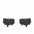 Dois Puffs Decorativo Chesterfield Quadrado - Preto