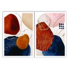 Dois Quadros Decorativos Formas Color Boho 90x60 Sala Quarto Dois Quadros Decorativos Formas Color Boho 90x60 Sala Quarto