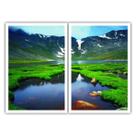 Dois Quadros Decorativos Rio Montanha Neve 90x60 Sala Quarto Dois Quadros Decorativos Rio Montanha Neve 90x60 Sala Quarto