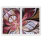 Dois Quadros Decorativos Vitrais Tons Rosé 90x60 Sala Quarto