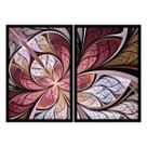 Dois Quadros Decorativos Vitrais Tons Rosé 90x60 Sala Quarto