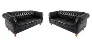 Dois Sofás Chesterfield Capitone Duque Corano - Preto 2,30