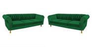 Dois Sofás Chesterfield Capitone Duque Suede Verde Bandeira