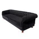 Dois Sofás Chesterfield Duque 3 lugares 1,80 - Suede Preto / sala de estar, recepção, barbearia