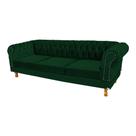 Dois Sofás Chesterfield Duque 3 lugares 1,80 - Suede Verde Musgo / sala de estar, recepção, barbearia