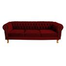 Dois Sofás Chesterfield Duque 3 lugares 2M - Suede Bordo / sala de estar, recepção, barbearia