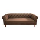 Dois Sofás Chesterfield Duque 3 lugares 2M - Suede Marrom / sala de estar, recepção, barbearia