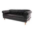 Dois Sofás Chesterfield Elisabeth 2M - Corano Preto / sala de estar, recepção, barbearia