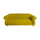 Dois Sofás Chesterfield Elisabeth 2M - Suede Amarelo / sala de estar, recepção, barbearia