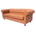 Dois Sofás Chesterfield Luiz XV 2,00M c. Ecológico Caramelo sala de estar/recepção/ barbearia