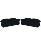 Dois Sofás Chesterfield Merlo 3 lugares 1,80 - Suede Preto / Decoração, recepção, Barbearia, sala tv estar