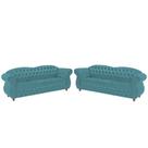 Dois Sofás Chesterfield Merlo 3 lugares 1,80 - Suede Tiffany / Decoração, recepção, Barbearia, sala tv estar