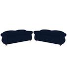 Dois Sofás Chesterfield Merlo 3 lugares 2,30 - Suede Azul Marinho / Decoração, recepção, Barbearia, sala