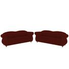 Dois Sofás Chesterfield Merlô 3 lugares 2M - Veludo Bordo / Decoração, recepção, Barbearia, sala tv estar