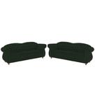 Dois Sofás Chesterfield Merlô 3 lugares 2M - Veludo Verde Musgo / Decoração, recepção, Barbearia, sala tv
