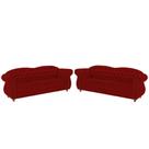 Dois Sofás Chesterfield Merlô 3 lugares 2M - Veludo Vermelho / Decoração, recepção, Barbearia, sala tv estar