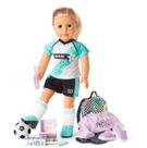 Doll American Girl Truly Me de 18 polegadas com conjunto escolar e de futebol