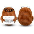 Doll Dotbengc Positive Potato Crochet feito à mão com cartão de 7 cm