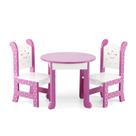 Doll Furniture Emily Rose Mesa de cozinha de 18 polegadas com 2 cadeiras