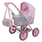 Doll Pram 509 Crew Amanda Cotton Candy Pink com bolsa 3+