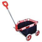 Doll Pull Cart Lissi, dobrável, vermelho marinho, alça longa
