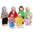 Dollhouse Figures Peosaard Dress-Up Family, 7 peças de bonecas de madeira