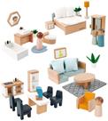 Dollhouse Furniture Playset PairPear Wooden Toys 35 peças