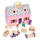 Dollhouse Melissa & Doug Fold and Go com 2 bonecas e móveis