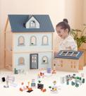 Dollhouse Pair Pear Wooden Toys de 3 andares com acessórios 64 unidades