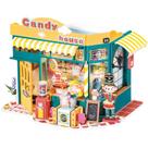 Dollhouse Rolife DIY Miniature Candy House em escala 1/24 com LED