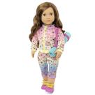 Dolls Our Generation 70.31184Z com jaqueta, calça e tapete de ioga