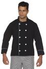 Dolmã chef cozinha masculino algodão preto vermelho
