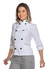 Dolmã Chef de Cozinha Feminina Manga 3/4 com Bandeira