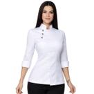 Dolmã Chef Feminina Premium 3/4 com Botões em Inox Gabardine