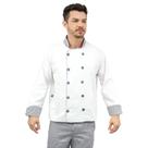 Dolmã Chefe Cozinha Masculino Detalhe Xadrez - Jaqueta Chefe de Cozinha Masculino